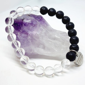 Clear Quartz is known as the Master Healer. If you only ever own one stone, you better make it clear quartz! For all healing, manifesting, energizing, inspiring, creating, cleansing and amplifying. Our Clear Quartz Bracelet resonates with our physcial, mental and emotional being. Sending away negative energy and stimulating the immune system. Encouraging spiritual growth, spirituality and wisdom. This bracelet may bring clarity to the mind and thought process, even clarity of emotions. Assisting with focus, especially studying and concentrating.  Clear Quartz amplifies the energies of any surrounding crystals. It is good for helping improve your memory, improve your energy levels, weight loss, diabetes symptoms & is said to provide some pain relief. Giving you an ongoing energy lift direct from nature. Zodiac: Aries & Leo  Chakra: Crown  Mantra:  "Every day I am accepting of my new beginnings"  Try with our Essential Oil Roller: "Wellbeing" Sage Oil with Green Aventurine Crystals