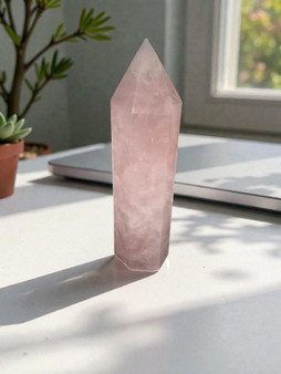Inspiring centrepiece Rose Quartz Tower is sourced by The Wilting Willows. This Tower is naturally formed of the stone of universal love, compassion and emotional healing. Bringing a settled and calm sense of peace into the body and mind, opening the heart to all positive possibilities. Weighs 8668grams