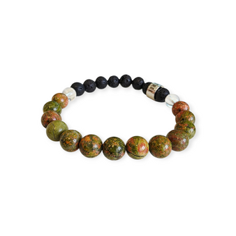 Unakite is a stone of the heart and emotions, Unakites energy resonates with releasing negative emotions you've been storing, helping you find a positive perspective especially in times of hardship when you require extra inner strength to find your peace after a long and emotionally painful journey. Unakite doubles as a transformation talisman, the kind you require in times of emotional turmoil where the end result will almost certainly be a very different experience from the one you are living now. Known as Granite with inclusions of Epidote, Pink Orthoclase and Quartz. Found Unaka Mountains in North Carolina US. Zodiac Scorpio. Charka Heart.