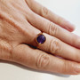 Amethyst Gemstone Ring made in Qld Australia. Clear your mind & relax with clarity.  Amethyst is often worn when one seeks to find intuition in life, clarity about decisions & direction with divine communications. Widely known as good for headaches, the calming vibrational energy flows with you, encouraging peaceful sleep. Amethyst's tranquil energy can be most beneficial to those with Obsessive Compulsive Disorder. Amethyst may bring a little inner calm to hyperactive children. It is also found helpful in bringing a gentle sense of comfort for thoughts when worn everyday. Birthstone: February Zodiac: Aquarius Chakra: Third Eye Oil Roller: Lavender with Amethyst