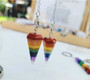 Chakra rainbow pendulum for all your divination questions. Yes/No guidance. True/False guidance. Made up of Red Jasper, Orange Calcite, Yellow Calcite, Green Aventurine, Lapis lazuli, Amethyst and Clear Quartz.