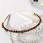 tiger eye tiara crown gold metal headband