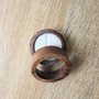 Natural dark wood Ring Box is 50mm Round and stands 34mm tall, featuring a clear see through top panel. Soft inner ring material to slide in your precious jewellery. If you are gifting a ring this box is exciting and perfect for creating pre opening suspense whether for a wedding, engagement, birthday, anniversary or any other celebration.