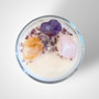This beautifully hand crafted, natural soy wax candle is the perfect choice if you’re wanting to gift a loved one ‘Happiness & Joy’. The powerful combination of Amethyst, Citrine and Rose Quartz gemstones with Your Choice of scent will surround you or your loved one with energies filled with pure joy. Impressive 250g candle within a thick recyclable glass vessel. This candle is made with Love by Jodie of Crescent Moon Candles. Large Candles have a burn time of 44 hours.