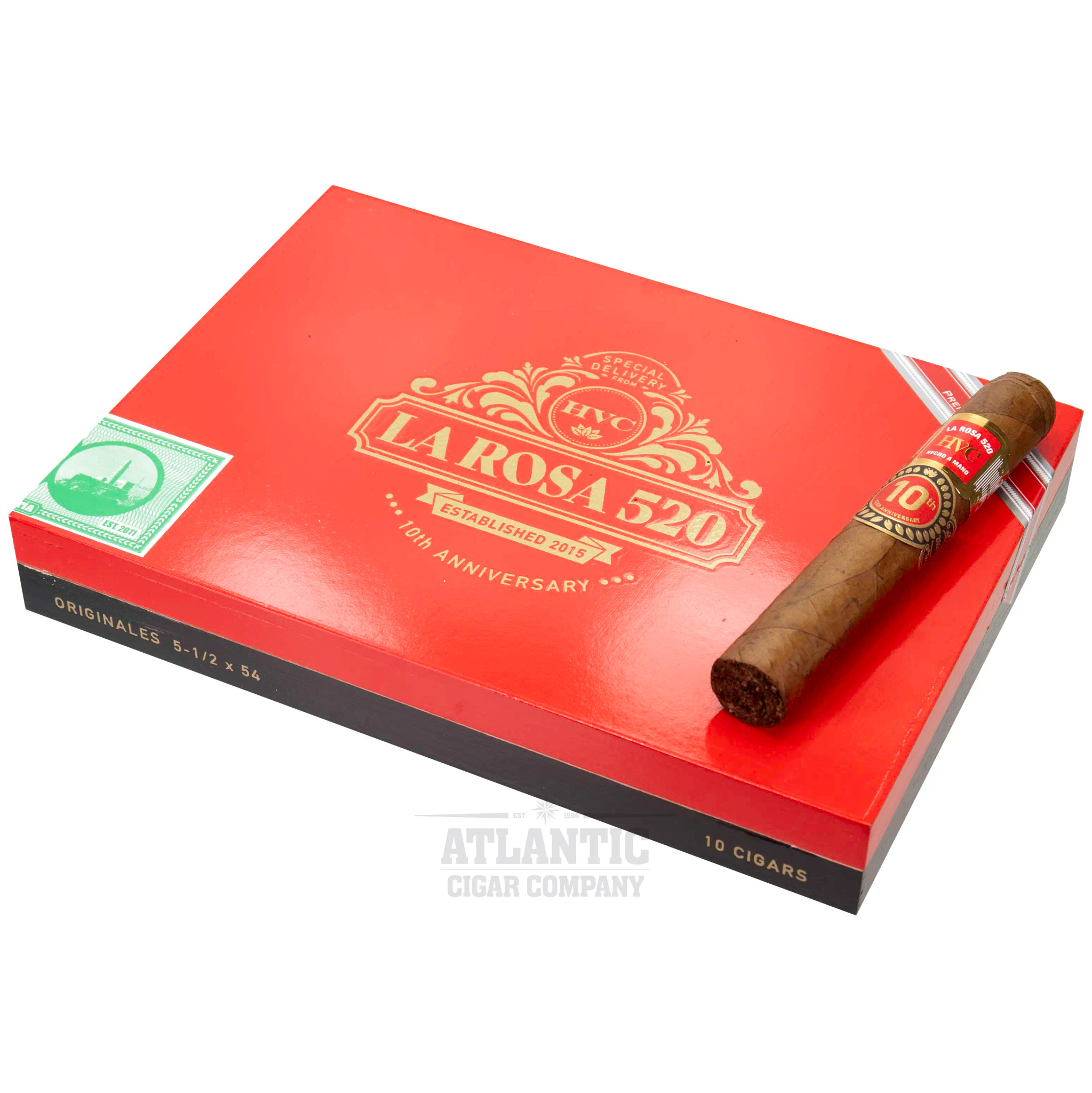 la rose cigarettes HVC La Rosa 520 10th Aniversario Originales (5-1/2x54)