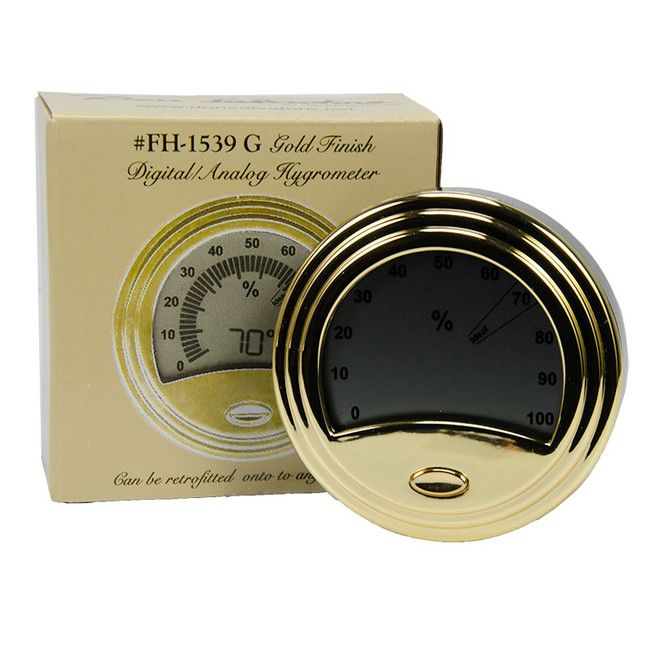 Brass Humidor Silver Hygrometers for Humidors - Large Analog Hygrometer