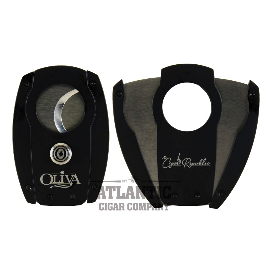 Oliva & TCR Double Blade Metal Cigar Cutter Black