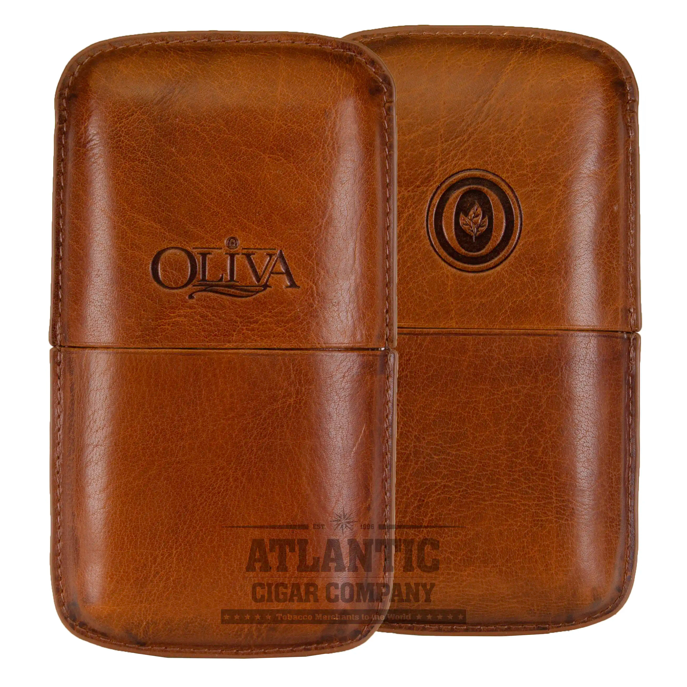 Oliva Leather Cigar Case 3-Finger