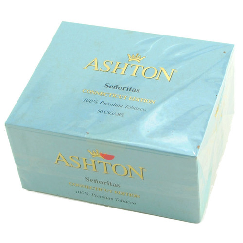 Ashton Small Cigars Senoritas Connecticut Blue cigar product image from Atlantic Cigar Company