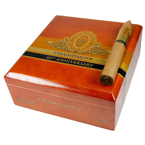 Perdomo 10th Anniversary Champagne Torpedo cigar product image from Atlantic Cigar Company