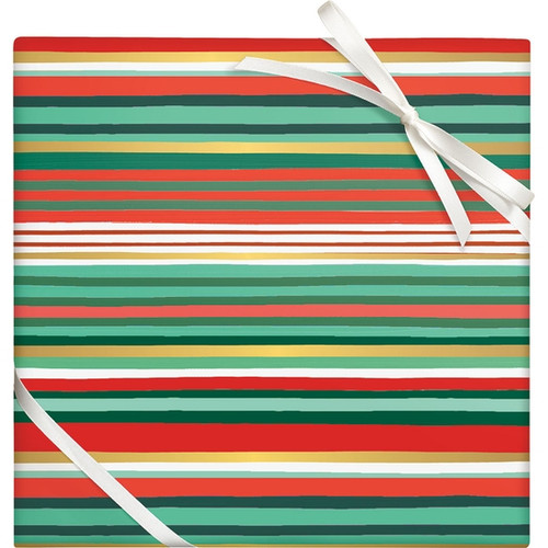 Red Solid Green Stripe Continuous Roll Wrap