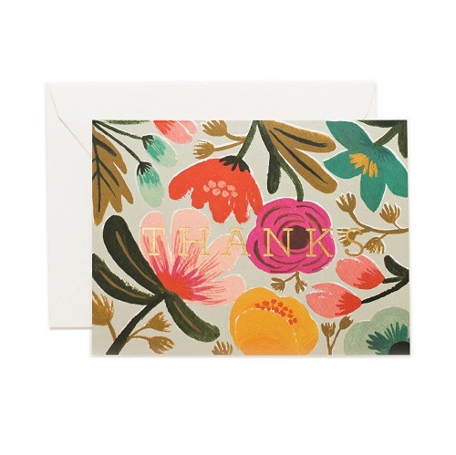 Gold Floral Thank You Card Gold Floral Thank You Card