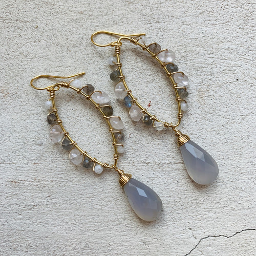 Candy Collection | Chalcedony & Labradorite Earrings Candy Collection | Chalcedony & Labradorite Earrings
