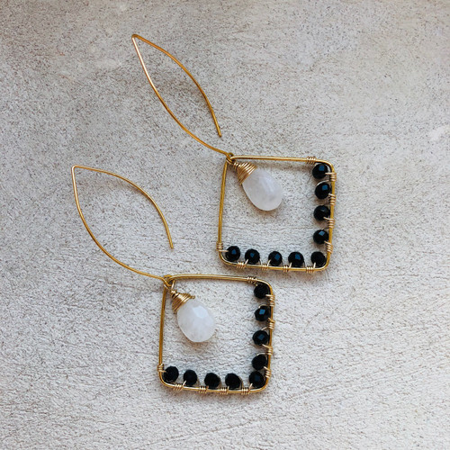 Candy Collection | Moonstone & Onyx Earrings Candy Collection | Moonstone & Onyx Earrings