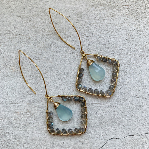 Candy Collection | Labradorite & Chalcedony Earrings Candy Collection | Labradorite & Chalcedony Earrings