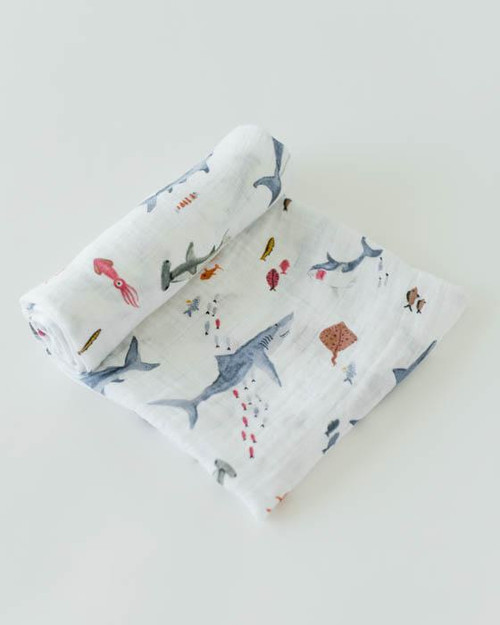Cotton Muslin Swaddle | Shark Cotton Muslin Swaddle | Shark
