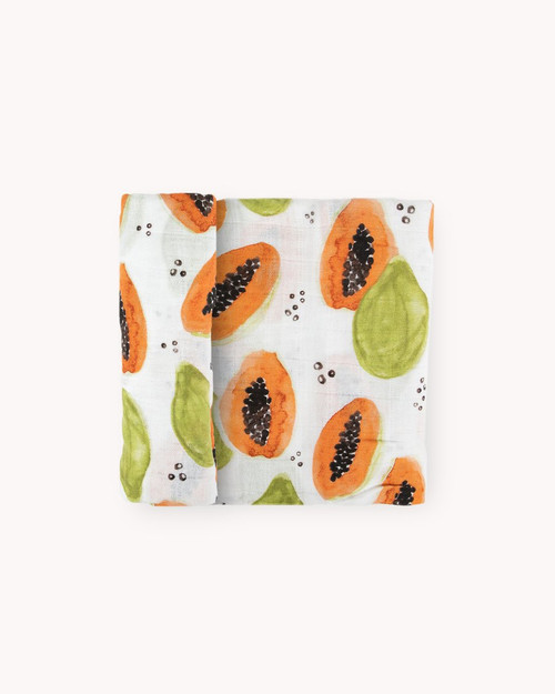 Cotton Muslin Swaddle | Papaya Cotton Muslin Swaddle | Papaya