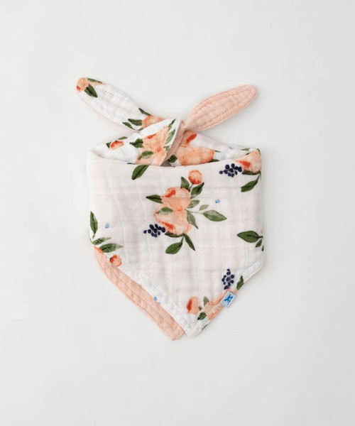 Cotton Muslin Watercolor Roses Bib Cotton Muslin Watercolor Roses Bib