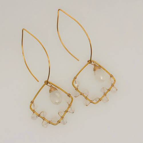 Candy Collection | Small Diamond Moonstone Earrings Candy Collection | Small Diamond Moonstone Earrings