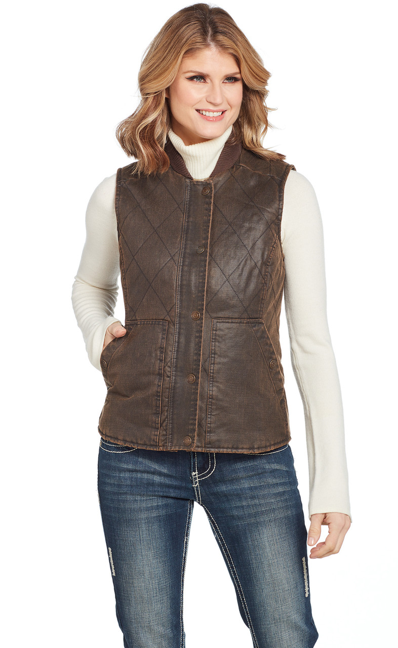 Zip Front Enzyme Washed Cotton Vest With Concealed Carry Pocket (CW8319 ...