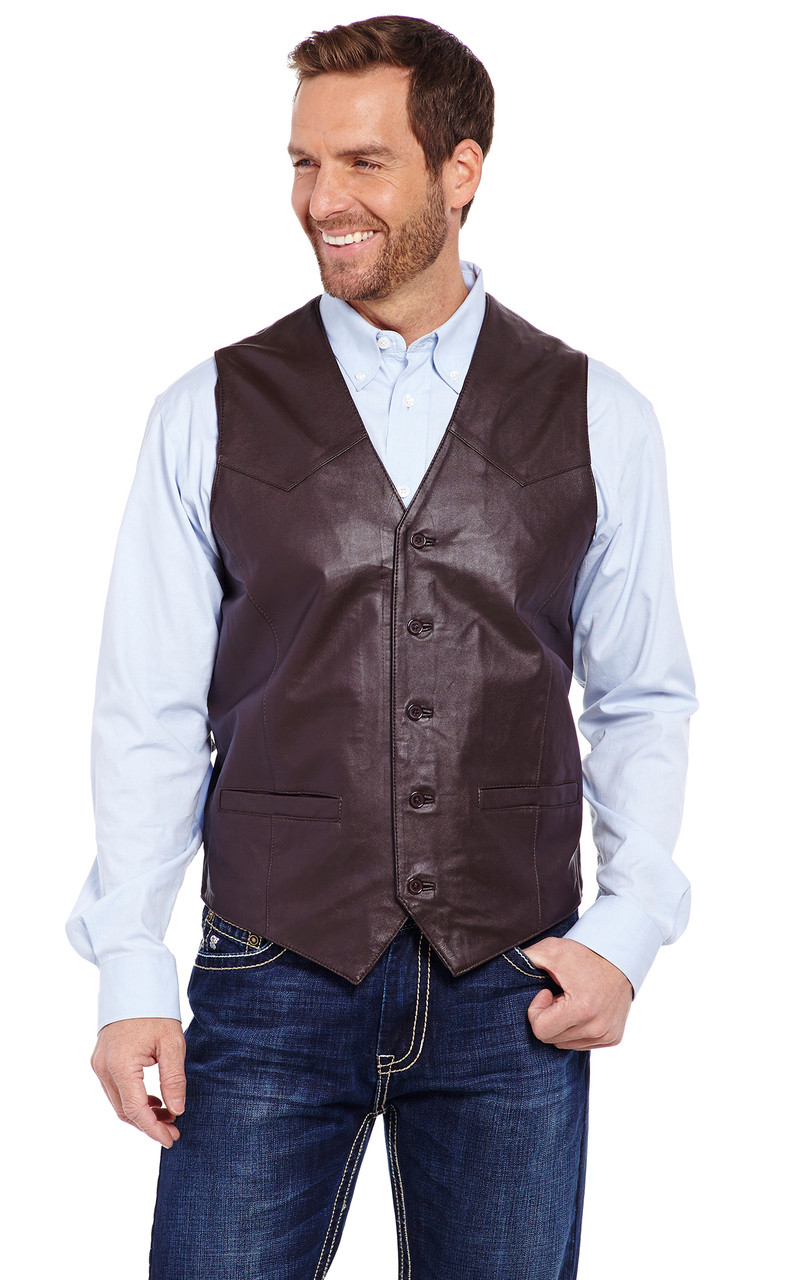 Men's Button Front Lamb Vest - Cripple Creek