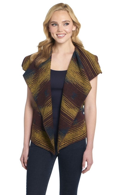Navajo Open Front Blanket Wrap Jacket (CR15349-F23) - Cripple Creek