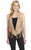 Tiered Fringe Open Front Suede Vest W/ Back Hand Lace Detail (LL26273-F25)