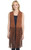 Hand Laced Open Front Suede Vest (LL26373-F25)