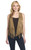 Tiered Fringe Open Front Distressed Leather Vest W/ Back Hand Lace Detail (LL26271-F25)