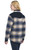 Two-Toned Snap Front Plaid Blanket Shirt Jacket W/ Micro-Cord Yoke, Trim And Faux Fur Lining (CW10249-F25)