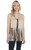 Open Front Double-Faced Microsuede Vest W/ Stud Detail And Fringe (CR19625-F25)