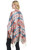 Open Front Blanket Wrap Poncho W/ Fringe (CR15149-F25)