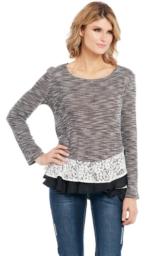 ジェーンマープル Lace trimming cricket sweater ジェーンマープル Lace trimming cricket sweater