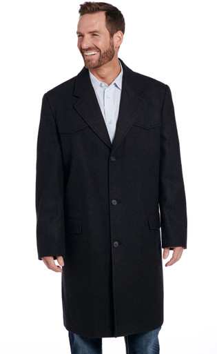 Wool Melton Overcoat With Concealed Carry Pocket (CR44466-F23