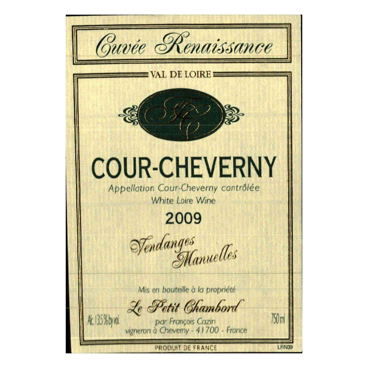 Francois Cazin Cour-Cheverny Le Petit Chambord Cuvee Renaissance