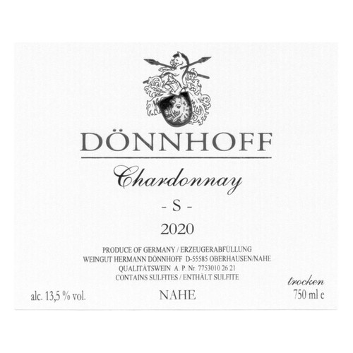 Donnhoff S Chardonnay 2020 750ml