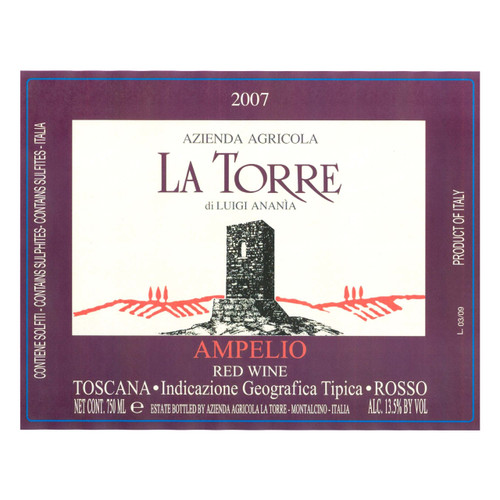 La Torre "Ampelio" Rosso di Toscana 2020 750ml