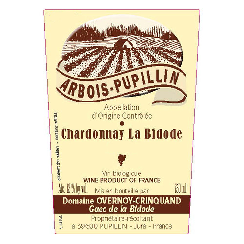 Domaine Overnoy-Crinquand Arbois-Pupillin Chardonnay "La Bidode" 2018 750ml Domaine Overnoy-Crinquand Arbois-Pupillin Chardonnay "La Bidode" 2018 750ml