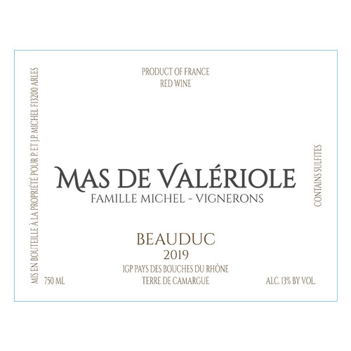Mas de Valeriole "Beauduc" IGP Bouches-du-Rhone - Terre de Camargue Rouge 2020 750ml