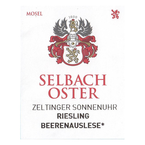 Selbach-Oster Riesling Zeltinger Sonnenhuhr Beerenauslese 2006 375ml