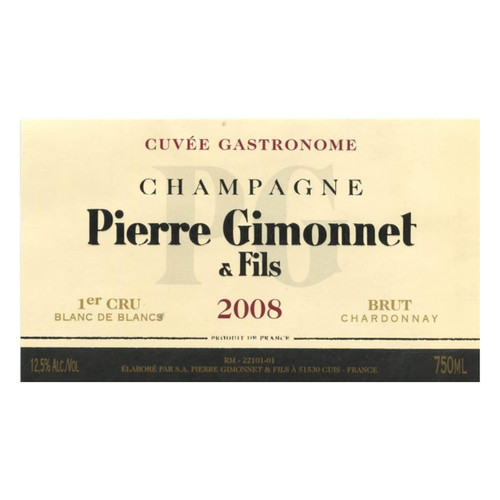 Pierre Gimonnet & Fils, Champagne 1er Cru Brut Blanc de Blancs Cuvee Gastronome 2018 750ml