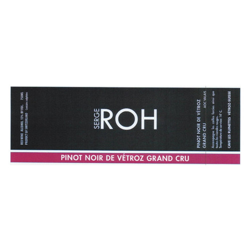 Cave Les Ruinettes Pinot Noir de Vétroz Grand Cru 2021 750ml Cave Les Ruinettes Pinot Noir de Vétroz Grand Cru 2021 750ml