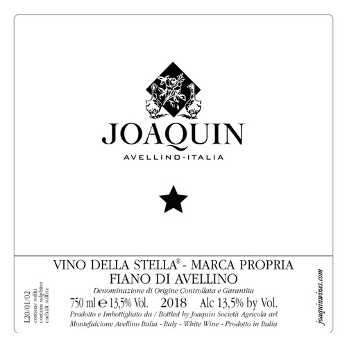 Joaquin "Vino della Stella" Fiano d'Avellino 2019 750ml