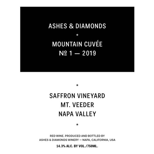 Ashes & Diamonds, Mountain Cuvee No.1 Saffron Vineyard Mt. Veeder 2019 750ml