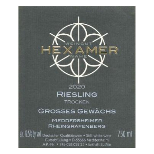 Hexamer Riesling No. 1 Meddersheimer Rheingrafenberg Trocken 2021 750ml