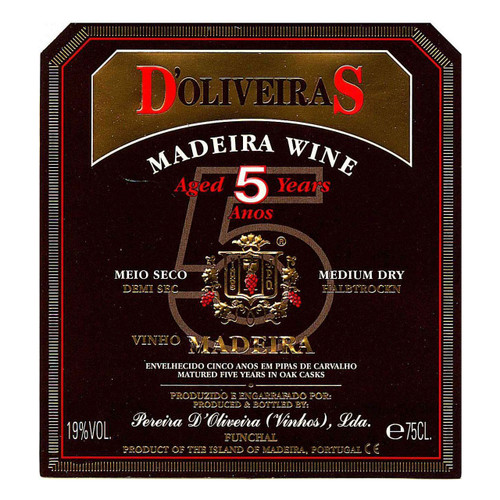 D’Oliveiras 5 Year Old Medium Dry Madeira Current 750ml