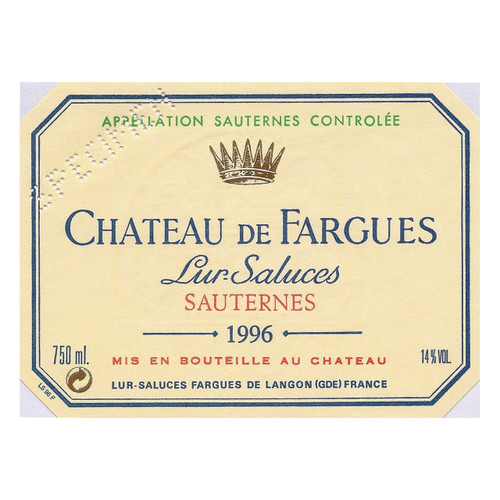 Chateau de Fargues Sauternes 2002 375ml Chateau de Fargues Sauternes 2002 375ml