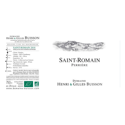 Henri & Gilles Buisson Saint-Romain Blanc "La Perrière" 2021 750ml