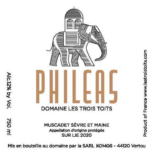 Domaine des Trois Toits Muscadet Sèvre-et-Maine "Phileas" 2021 750ml