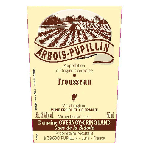 Domaine Overnoy-Crinquand Arbois-Pupillin Trousseau 2020 750ml Domaine Overnoy-Crinquand Arbois-Pupillin Trousseau 2020 750ml